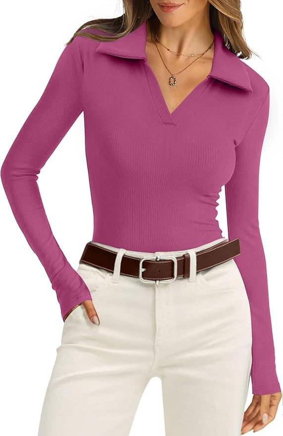 pink polo t shirt for women
