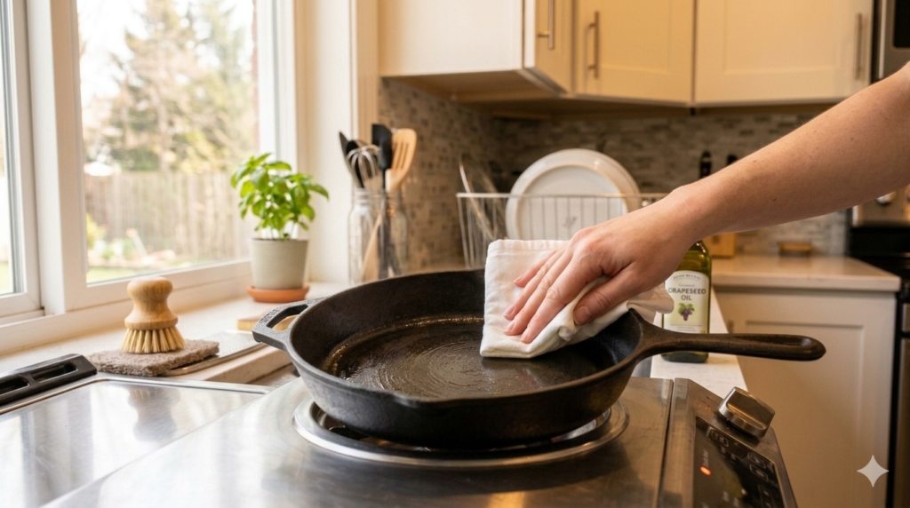 how to clean cast iron skillet